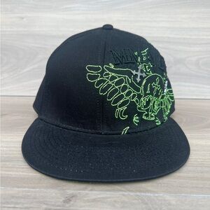 MMA Elite Hat Cap Stretch Fit Size L/XL Black Skull Cross Embroidered